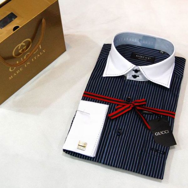 Camisa Gucci para homem Regular Fit Punho Duplo